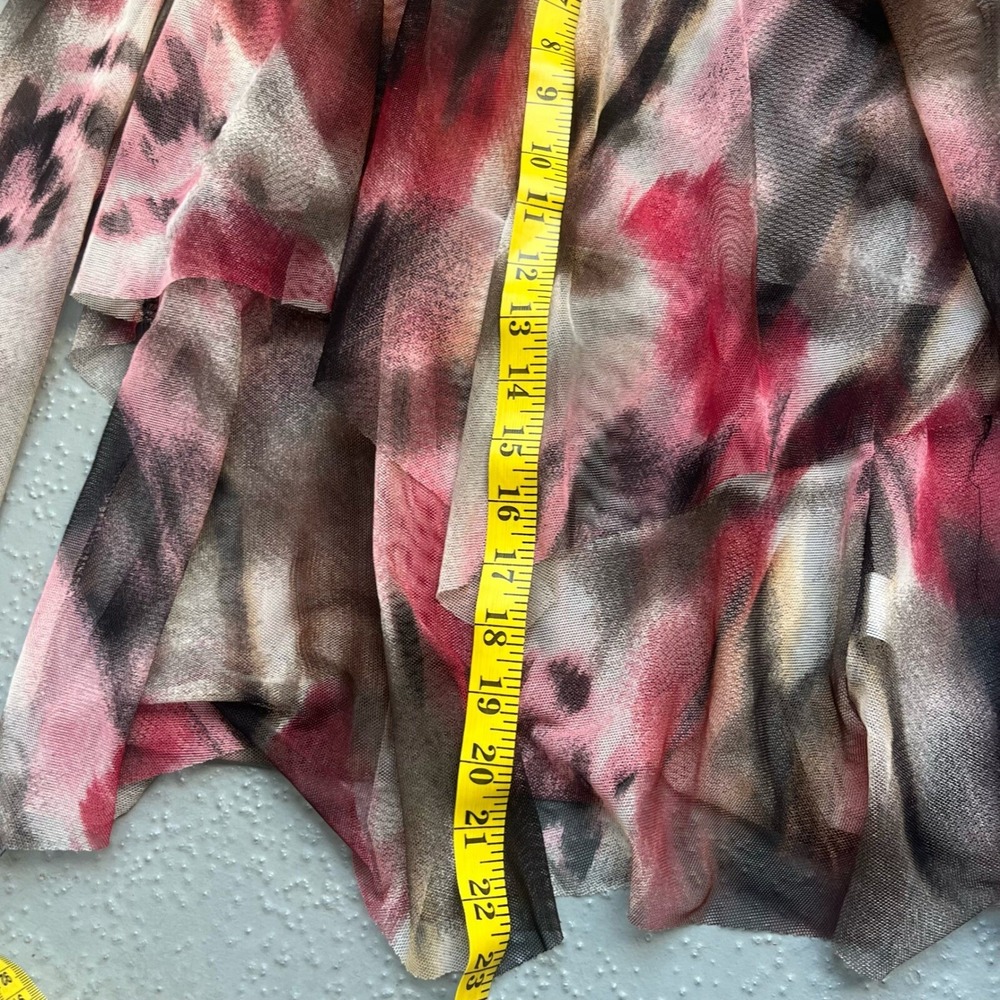 Free People Harmony Tie Dye Blouse Ruffle Sheer Long Sleeve Top Pink Brown Small - Picture 4 of 5